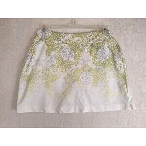Nike Golf Sphere Dri Women's Large Tennis Skort White Green Paisley Print Pocket